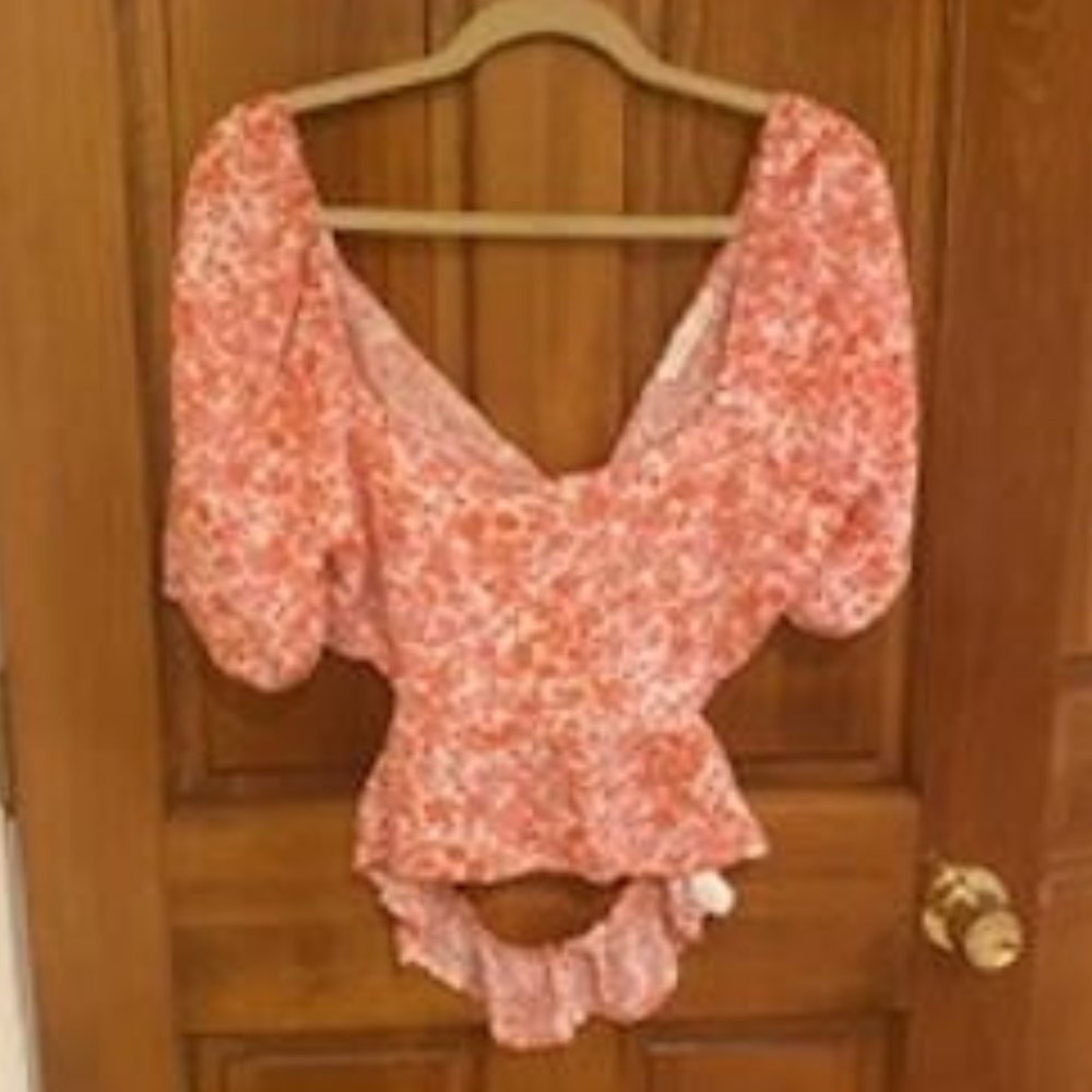 Lush floral tie back top